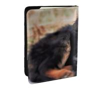 JEJEA Reise-Organizer mit süßem Schäferhund, Reise-Organizer, Kreditkartenetui, Reisepasshülle, Brieftasche, für Reisen, Schwarz , Einheitsgröße