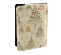 JEJEA Reise-Organizer mit Weihnachtsbaum-Aufdruck, Kreditkartenetui, Reisepasshülle, Brieftasche, für Reisen, Schwarz , Einheitsgröße