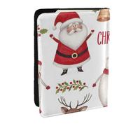 JEJEA Reise-Organizer mit Weihnachtsmann-Aufdruck, Kreditkartenetui, Reisepasshülle, Reisepasshülle, Brieftasche, für Reisen, Schwarz , Einheitsgröße