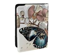 JEJEA Schöner Reise-Organizer mit Schmetterling-Motiv, Kreditkartenetui, Reisepasshülle, Reisepasshülle, Brieftasche, für Reisen, Schwarz , Einheitsgröße