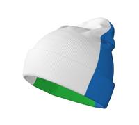 JEJEA Sierra Leone Mütze mit Flaggenaufdruck, warm, Unisex, modisch, gestrickt, mit Bündchen, warme Mütze für Erwachsene, kaltes Wetter, Totenkopfmütze, Schwarz, Schwarz , Einheitsgröße