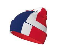 JEJEA Warme Wintermütze mit norwegischer Flagge, Unisex, modisch, gestrickt, mit Bündchen, warme Mütze für Erwachsene, kaltes Wetter, Totenkopfmütze, Schwarz, Schwarz , Einheitsgröße