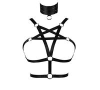JELINDA Damen Harness BH Punk Gothic Mädchen Hollow Out Elastic Strappy Cage Bra - - Einheitsgröße