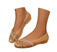 Jelly Sandalen Damen Bequem Kunststoff Sandaletten Casual Weich Strandsandalen Hohl Flach Mesh Ballerinas Transparente Gummistiefel Sommer Flache Strandschuhe Sommerschuhe