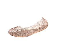 Jelly Sandalen Damen Sale Hohl Flach Gelee Sandaletten Bird-Nest Ballett Weich Plastik Schuhe Strandballerinas Transparente Sandale Slip-Ons Flache Schuhe rutschfeste Atmungsaktive Strandschuhe