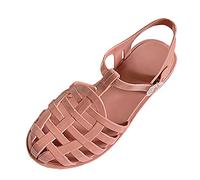 Jelly Sandalen Damen Sommerschuhe Damen Geschlossene Zehen Flachsandalen Transparente Gummisandalen Glitzer Kristall Wasserschuhe Strandschuhe Leichte Flache Sandaletten Sommer Badeschuhe