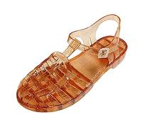 Jelly Sandalen Damen Sommerschuhe Damen Geschlossene Zehen Flachsandalen Transparente Gummisandalen Glitzer Kristall Wasserschuhe Strandschuhe Leichte Flache Sandaletten Sommer Badeschuhe