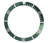 Jenngaoo Uhrenlünetteneinsatz, professioneller Aluminium-Uhrenlünetteneinsatz, Nummernmarkierungen, Armbanduhrschlaufe, Ersatz-Uhrenlünetteneinsatz, Ringzubehör(Grün)