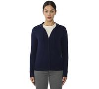 JENNIE LIU Damen Strickjacke aus 100 % reinem Kaschmir, langärmelig, mit Reißverschluss, Marineblau, XL