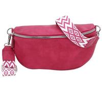 Jennifer Jones - Damen Bauchtasche mit modernem breitem Gurt - Gürteltasche, Crossbody Bag, Handtasche, Hüfttasche, Umhängetasche (Pink)