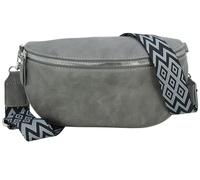 Jennifer Jones - Damen Bauchtasche mit modernem breitem Gurt - Gürteltasche, Crossbody Bag, Handtasche, Hüfttasche, Umhängetasche (Grau)