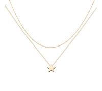 Jenosy Kette Layered Damen Kette mit Anhänger Damen Personalisierte Kette Gold Silber Damen Zarte Mehrreihige Halskette Hypoallergene 18K Vergoldete Kette Modeschmuck für Frauen und Mädchen
