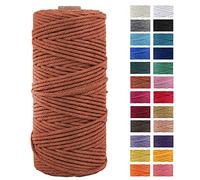 JeogYong Makramee-Kordel aus natürlicher Baumwolle, dick, 4-lagig, Makramee-Kordel für Wandbehänge, Kleiderbügel, Basteln, Dekoration für Zuhause, Geschenkverpackung, 3 mm x 100 m (Koralle)