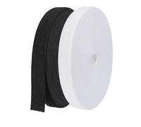 Jeqqinuz Gummiband 15mm Gummiband Breit - 2 Stück 20 Meter Gummibänder Hosengummi, Gummilitze Gummizug Elasten Weiß Schwarz für DIY Einfassband zum Hosenbund, Bänder Elastic Band Nähen