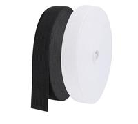 Jeqqinuz Gummiband 20mm Gummiband Breit - 2 Stück 20 Meter Gummibänder Hosengummi, Gummilitze Gummizug Elasten Weiß Schwarz für DIY Einfassband zum Hosenbund, Bänder Elastic Band Nähen