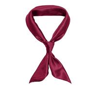 jerbro Damen Chiffon Seidentuch Schals Seidenschal Bandana Halstuch Kopftuch Geschenk Frauen Mädchen Halloween Karneval Kostüm Zubehör 60 * 60 cm (Rotwein, 60 * 60 cm/23.6 * 23.6 in)