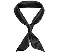 jerbro Damen Chiffon Seidentuch Schals Seidenschal Bandana Halstuch Kopftuch Geschenk Frauen Mädchen Halloween Karneval Kostüm Zubehör 60 * 60 cm (Schwarz, 70 * 70cm)