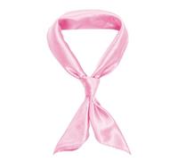 jerbro Damen Chiffon Seidentuch Schals Seidenschal Bandana Halstuch Kopftuch Geschenk Frauen Mädchen Halloween Karneval Kostüm Zubehör 60 * 60 cm (Rosa, 60 * 60 cm/23.6 * 23.6 in)