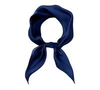 jerbro Damen Chiffon Seidentuch Schals Seidenschal Bandana Halstuch Kopftuch Geschenk Frauen Mädchen Halloween Karneval Kostüm Zubehör 60 * 60 cm (Dunkelblau, 70 * 70cm)