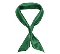 jerbro Damen Chiffon Seidentuch Schals Seidenschal Bandana Halstuch Kopftuch Geschenk Frauen Mädchen Halloween Karneval Kostüm Zubehör 60 * 60 cm (Dunkelgrün, 60 * 60 cm/23.6 * 23.6 in)