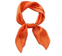 jerbro Damen Chiffon Seidentuch Schals Seidenschal Bandana Halstuch Kopftuch Geschenk Frauen Mädchen Halloween Karneval Kostüm Zubehör 60 * 60 cm (Orange, 70 * 70cm)