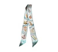 JERLA 100% Maulbeerseide, Schal, Kopfhaarband, Handtaschengriff, Krawatte, Halstuch, Schal für Damen, Eiscreme, hellblau, 33.5"×1.97"
