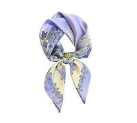 JERLA 100 % reine Maulbeerseide Quadratischer Haarschal - 68,6 x 68,6 cm Damen Herren Natürlicher Seiden-Halstuch Kopftuch, Lila Pfingstrose, 26.7”X26.7”