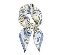 JERLA 100 % reine Maulbeerseide Quadratischer Schal für Haare - 66 x 66 cm Damen Herren Natürlicher Seiden-Halstuch Kopftuch Beuteltuch (Blaues Feuerwerk)