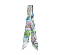 JERLA Damen Glas Seidenschal, Tiergrün, 33.5"×1.97"