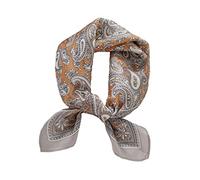 JERLA Damen Herren Halstücher quadratisch Satin 100% echte Maulbeerseide Paisley Haar Kopf Gesicht Schal 53,3 x 53,3 cm, B-Paisley Khaki, Small