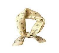 JERLA Damen Herren Halstücher quadratisch Satin 100% echte Maulbeerseide Paisley Haar Kopf Gesicht Schal 53,3 x 53,3 cm, Paisley Beige, Small