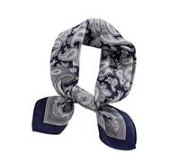 JERLA Damen Herren Halstücher quadratisch Satin 100% echte Maulbeerseide Schal Haar Kopf Gesicht Schal 53,3 x 53,3 cm - Blau - Einheitsgröße