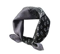 JERLA Damen Herren Schal aus 100% echter Maulbeerseide, quadratisch, 53,3 x 53,3 cm - Schwarz - Einheitsgröße