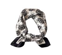 JERLA Damen Herren Small Quadrat Satin 100% Echte Maulbeerseide Schals Paisley Haar Kopf Gesicht Schal 53,3 cm x 53,3 cm, E-Paisley Black, Small