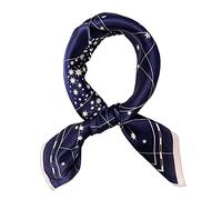 JERLA Damen Herren Small Square 100% Echte Maulbeerseide Satin Schals Haarschal Kopftuch 53,3 x 53,3 cm (Blue Pink Sky), Blau / Rosa / Himmel