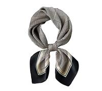 JERLA Damen Jasilk Quadratischer Seidenschal, Houndstooth Schwarz, 25.6”X25.6”