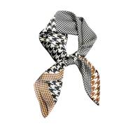 JERLA Damen Jasilk Seidenschal, Schwarz-Weiß-Hahnentritt, 26.7”X26.7”