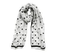JERLA Damen-Schal, Polyester, Kariert, Weiß mit schwarzen Punkten, Large