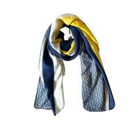 JERLA Damen Schals Lady Light Soft Fashion Solid Scarf Wrap Shawl plaid scarf, Gelb und Blau, Large