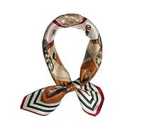 JERLA Damen- und Herren-kleine quadratische Satin-Schals aus 100% echter Maulbeerseide mit Paisley-Muster für Haare, Kopf- und Gesichtstuch 53,3 x 53,3 cm (Pferderot 2)