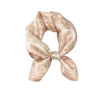 JERLA Halstuch, 100% Maulbeerseide, 53,3 x 53,3 cm, klein, quadratisch, für Damen, Geschenkverpackung, Handtaschenschal, Rosa Wald, Rosa/Wald, Small