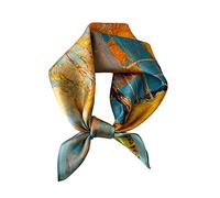 JERLA Halstuch aus 100% Maulbeerseide, 53,3 x 53,3 cm, kleine quadratische Schals für Frauen, in Geschenkverpackung, Ölfarbe Herbst, Small
