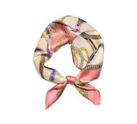 JERLA Halstuch aus 100% Maulbeerseide, 53,3 x 53,3 cm, kleine quadratische Schals für Frauen, in Geschenkverpackung, Pinke Kette., 21"x21"