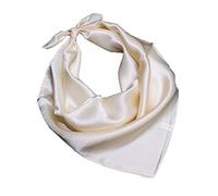 JERLA kleine quadratische Schals aus 100% echter Maulbeerseide, für Haare, Kopf und Gesicht, 53 cm x 53 cm, für Damen und Herren , Pure Beige