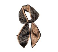 JERLA Kopftuch mit Maulbeerseide, modisches Haarband für Damen, Satin, Schals für Taschen, Haare, Handtasche, Schals, 3. Schwarz und Kaffee, 59"X5.9"