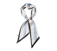 JERLA Kopftuch mit Maulbeerseide, modisches Haarband für Damen, Satin, Schals für Taschen, Haare, Handtasche, Schals, 2 x blau-weißes Karomuster, 59"X5.5"