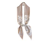 JERLA Maulbeerseide wie Kopftuch, Haarband, Band, Damenmode, Halstuch, Satin, Schals für Tasche, Haar, Handtasche, Schals, 1 Paisleymuster, Khaki, 57"X5.5"