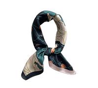 JERLA Quadratischer Schal aus 100% reiner Maulbeerseide, 66 x 66 cm, für Damen und Herren, natürliche Seide, Halstuch, Kopftuch, Grün , 26.7”X26.7”