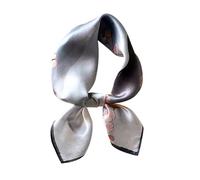 JERLA Quadratischer Schal aus 100% reiner Maulbeerseide, 66 x 66 cm, für Damen und Herren, Naturseide, Halstuch, Kopftuch, Tasche, Schal, Pfirsichblütengrau, 26.7”X26.7”