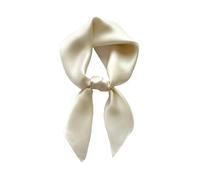 JERLA Schal aus 100 % reiner Maulbeerseide, quadratisch, 67 x 67 cm, für Damen und Herren, natürliche Seide, Halstuch, Kopftuch, Perlweiß (Pearl White), 26.7”X26.7”